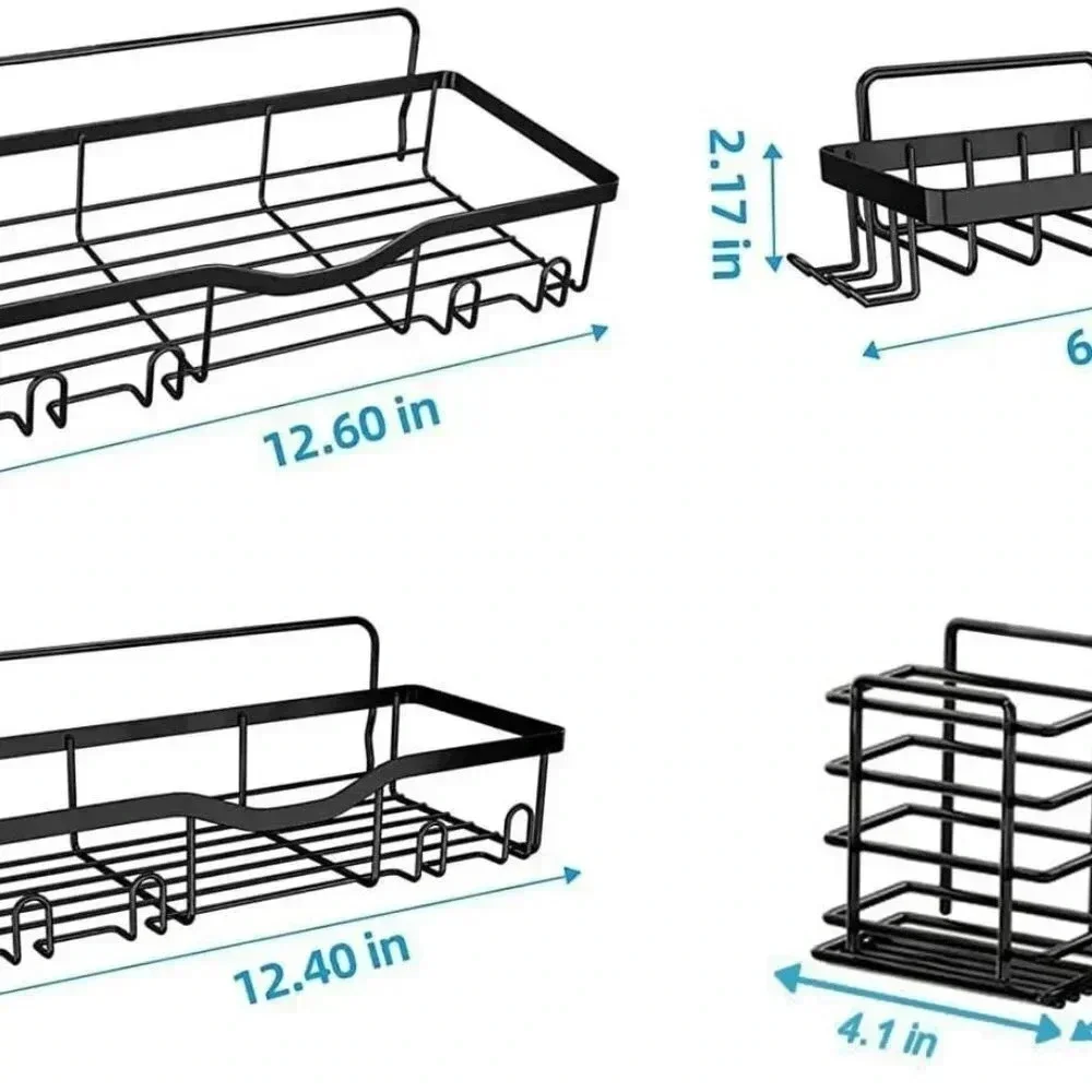 NO MORE MESS SHOWERS Shower Caddy Shelf Organizer, self Adhesive Shower Shelves